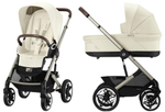 Коляска Cybex Talos S Lux TPE complete Aton S2 Moon Black Base One 4 в 1 Seashell Beige с дождевиками