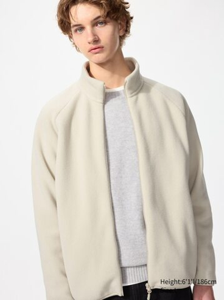 UNIQLO Флисовая куртка на молнии, кремовый