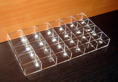 Короб 24 ячейки 40х50х30 для колец прозрачный