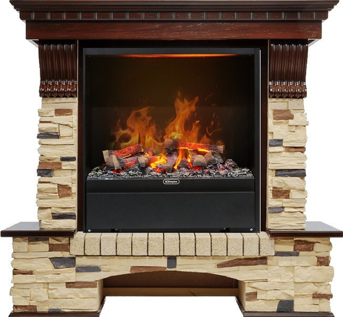 Каминокомплект Pierre Luxe - Темный дуб / Сланец (Высота 1040мм) с очагом Albany