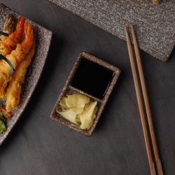 Соусник 44 мл 11,5*7*2,5 см прямоуг. двойной Brown Untouched Taiga P.L. Proff Cuisine [1]