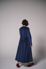 Платье оверсайз, вельвет индиго