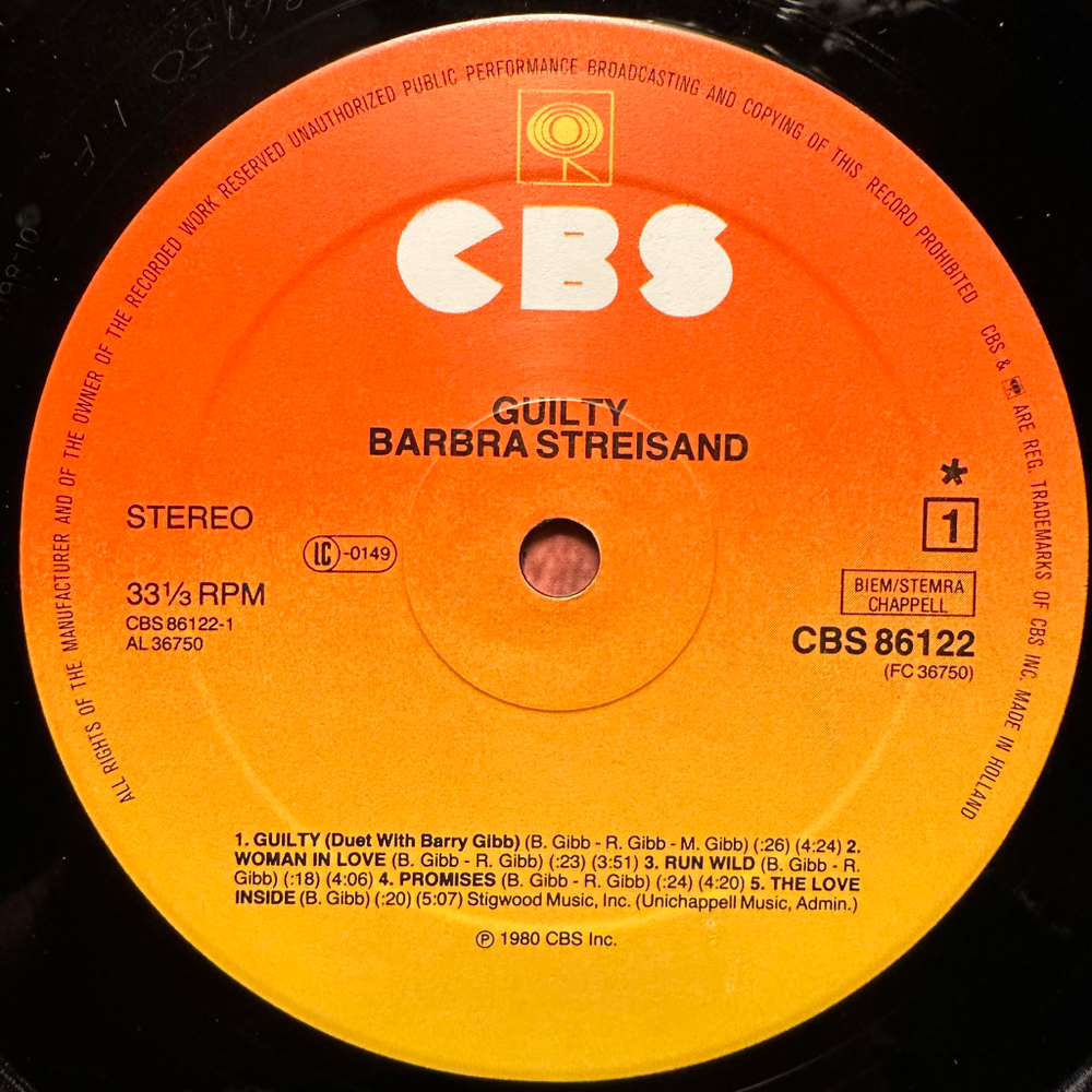 Streisand - Guilty (Европа 1980г.)