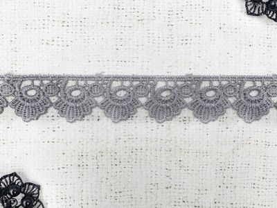 Кружево плетеное, ш. 3 см, серый