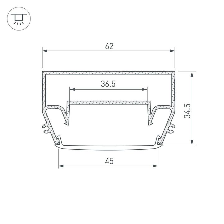 Профиль Arlight STRETCH-S-50-CEIL-CENTER-2000 040700