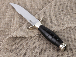 Нож «Разведчик», сталь 95х18, резная рукоять из черного мореного граба