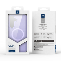 Прозрачный матовый чехол светло-фиолетового цвета с MagSafe от Dux Ducis для Samsung Galaxy S25 FE, серия Yind Series Case