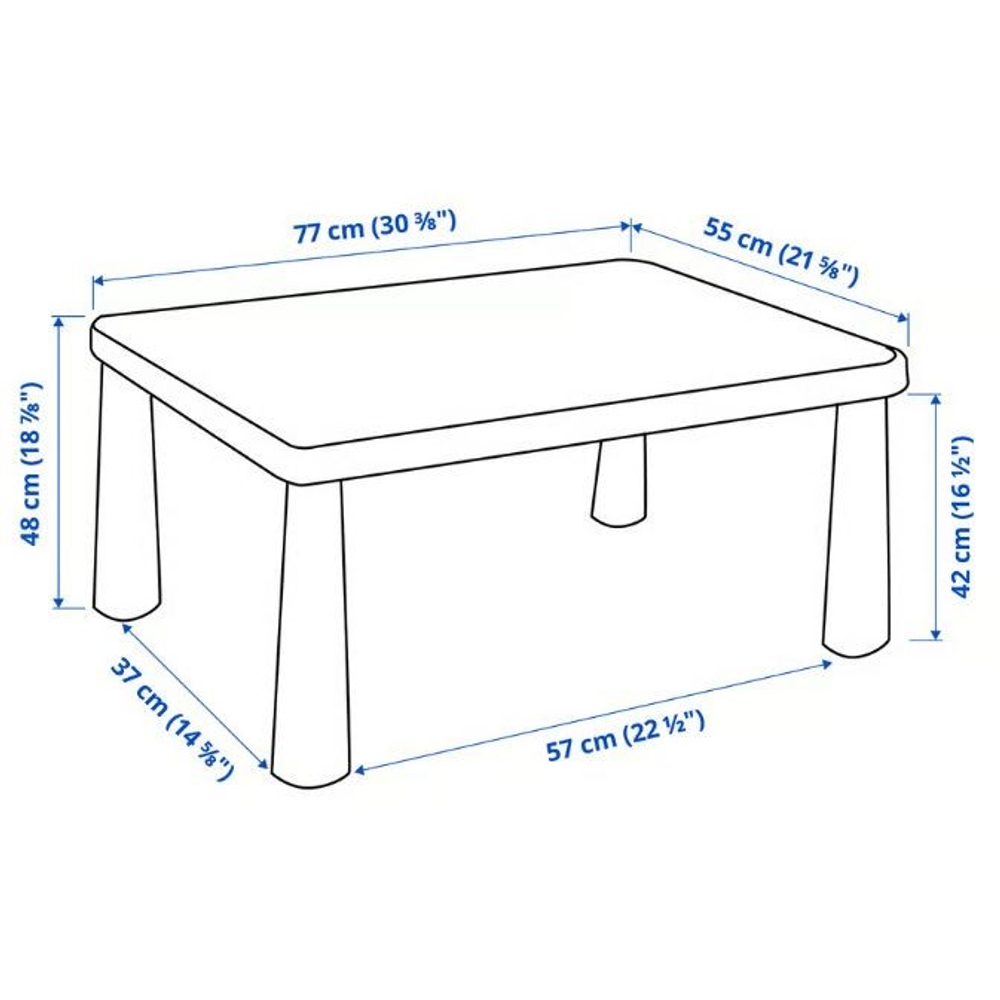 Детский стол BARNBORD, 77x55х48 см, полипропилен, белый