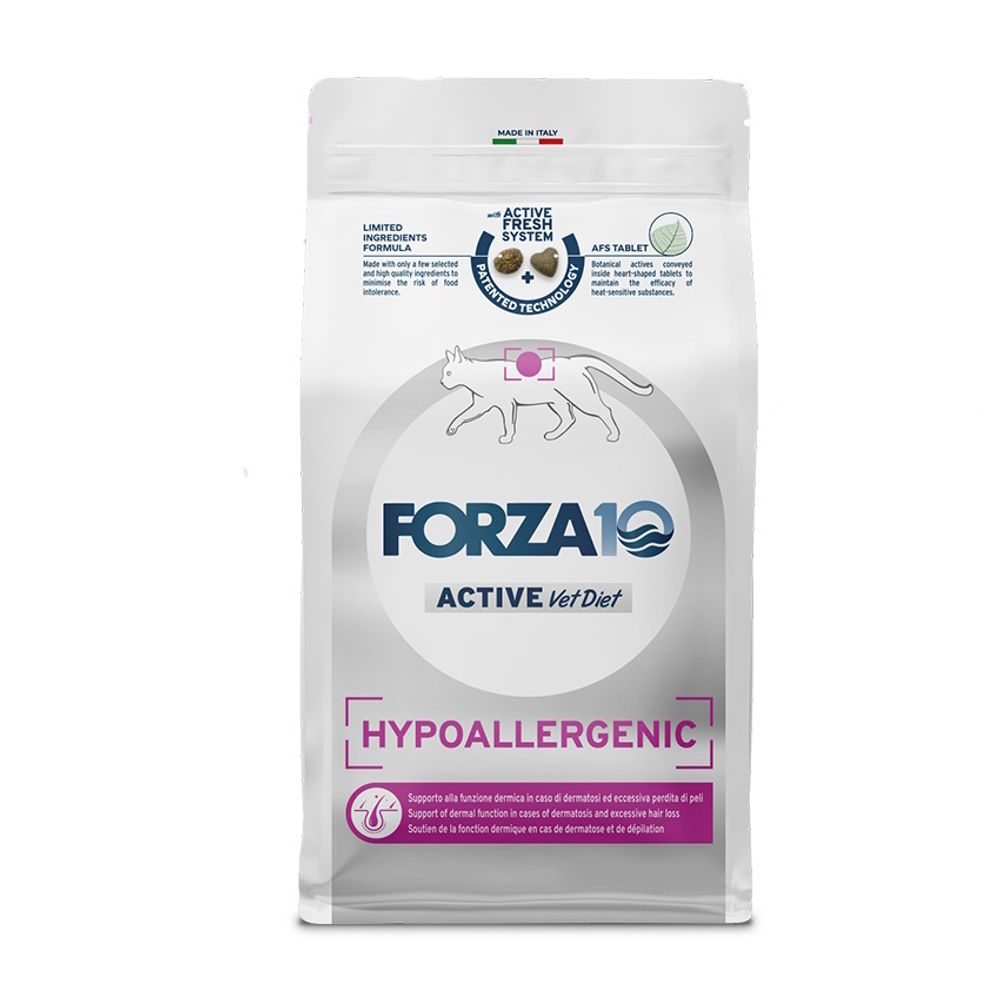 Сухой корм Forza 10 Active VetDiet HYPOALLERGENIC Cat для взрослых кошек с проблемами пищевой непереносимости и аллергией на животный белок, с рыбой Сухой корм Forza 10 Active VetDiet HYPOALLERGENIC Cat для взрослых кошек с проблемами пищевой непереносимости и аллергией на животный белок, с рыбой