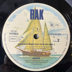 Винтажная виниловая пластинка LP Smokie Greatest Hits Volume 2 (Germany 1980) Needles And Pins