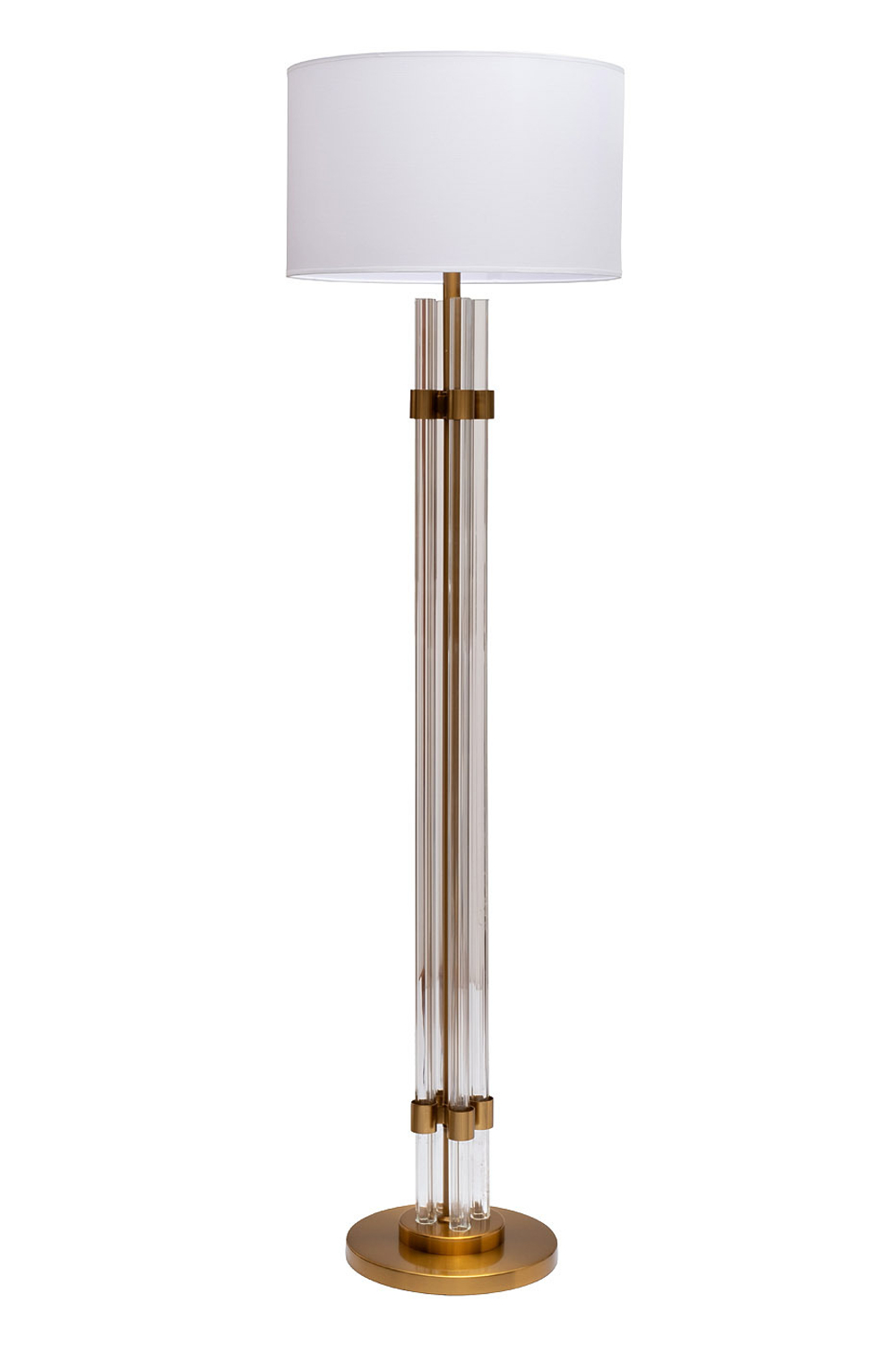 Торшер h166см Garda Decor со стеклянным основанием и белым плафоном