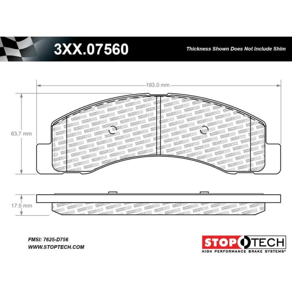 StopTech 309.07560 Тормозные колодки для суппортов ST65