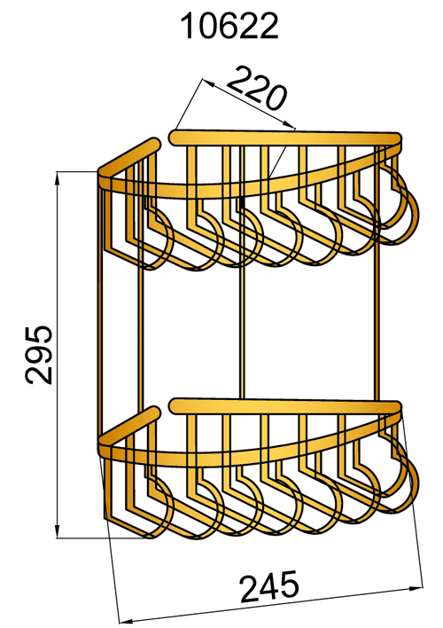 Boheme Угловая двойная полка(металл) IMPERIALE