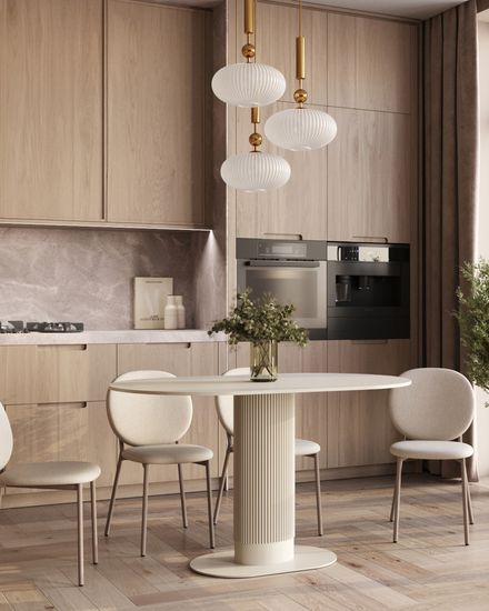 Стул обеденный Pip бежевый кремовые ножки NP