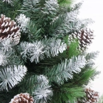Ёлка «Сказочный лес» 210 см,ПВХ+леска, с белым напылением+шишки (1367 веток) (SZ2000-210)