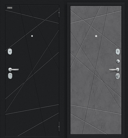 Дверь стальная Bravo R Граффити-5 Букле черное/Slate Art