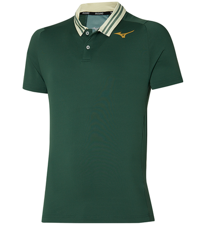 Мужское теннисное поло Mizuno Shadow Polo - pineneedle