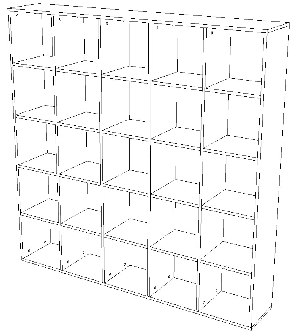 Стеллаж 25 секций 300×1686×1686