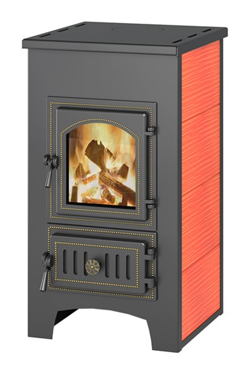 Печь-Камин ВЕЗУВИЙ ПК-01 (270) красн. 9 кВт (150 м3) Ø 115 мм