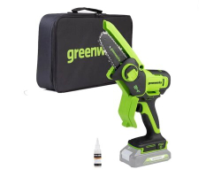 Цепная пила аккумуляторная GREENWORKS 24В,10см,1/4-1.1-28 c 1хАКБ 2Ач и ЗУ (2008207UA)