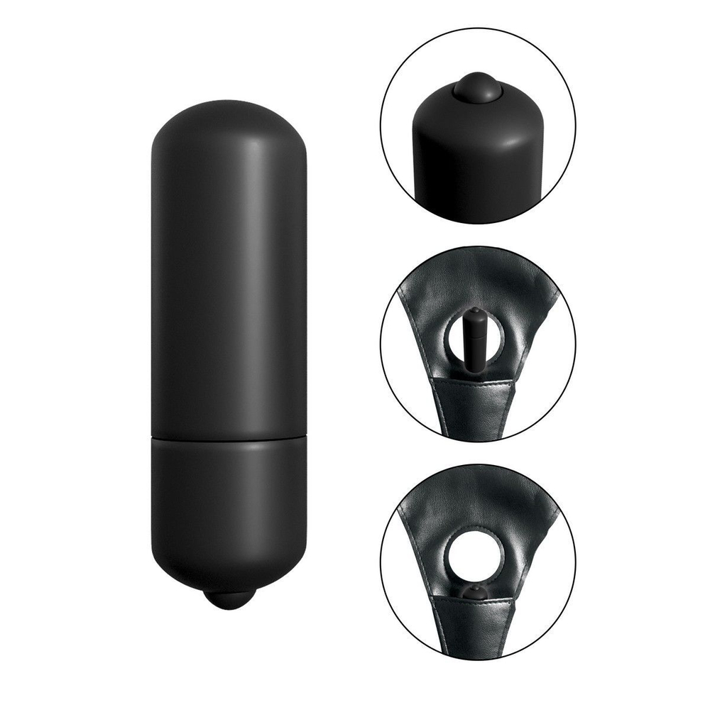 Анальный страпон с вибрацией - 12,7 см. (Цвет: фиолетовый с черным)