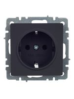 BRITE Розетка 1-местная с заземлением без защитных шторок 16А РС11-1-0-БрГ графит IEK