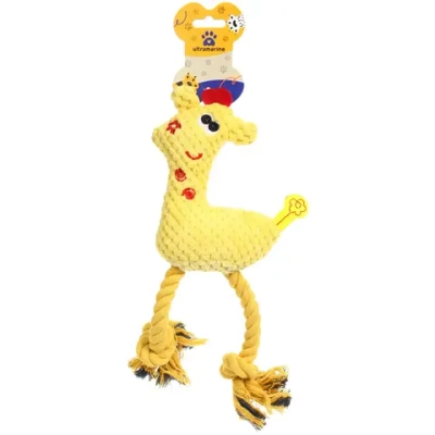 Игрушка для собак малых и средних пород «ЗООГРАД», жирафик, цвет желтый, с пищалкой, 26см (лейбл)✦