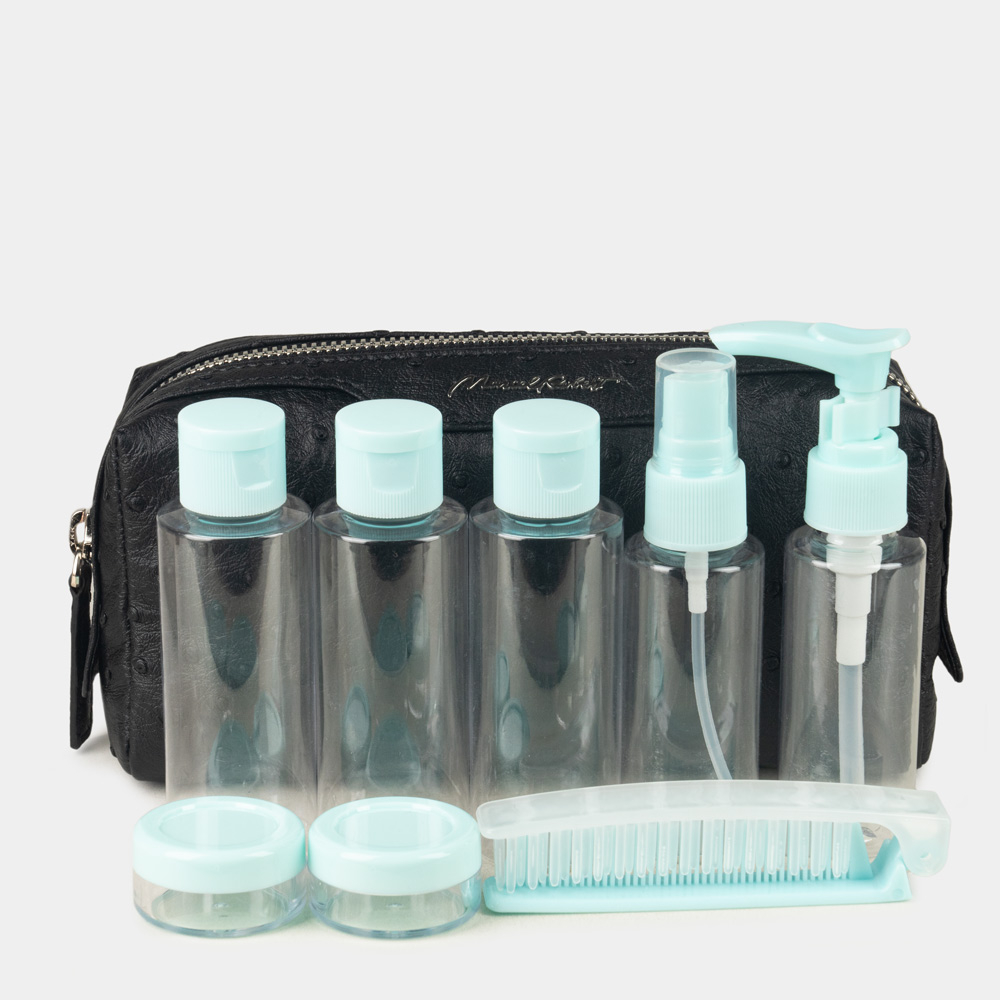 Несессер Tube, кожа страуса черного цвета