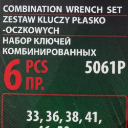 Набор ключей комбинированных 6пр.(33, 36, 38, 41, 46, 50мм),на полотне RockForce##Rock FORCE RF-5061P