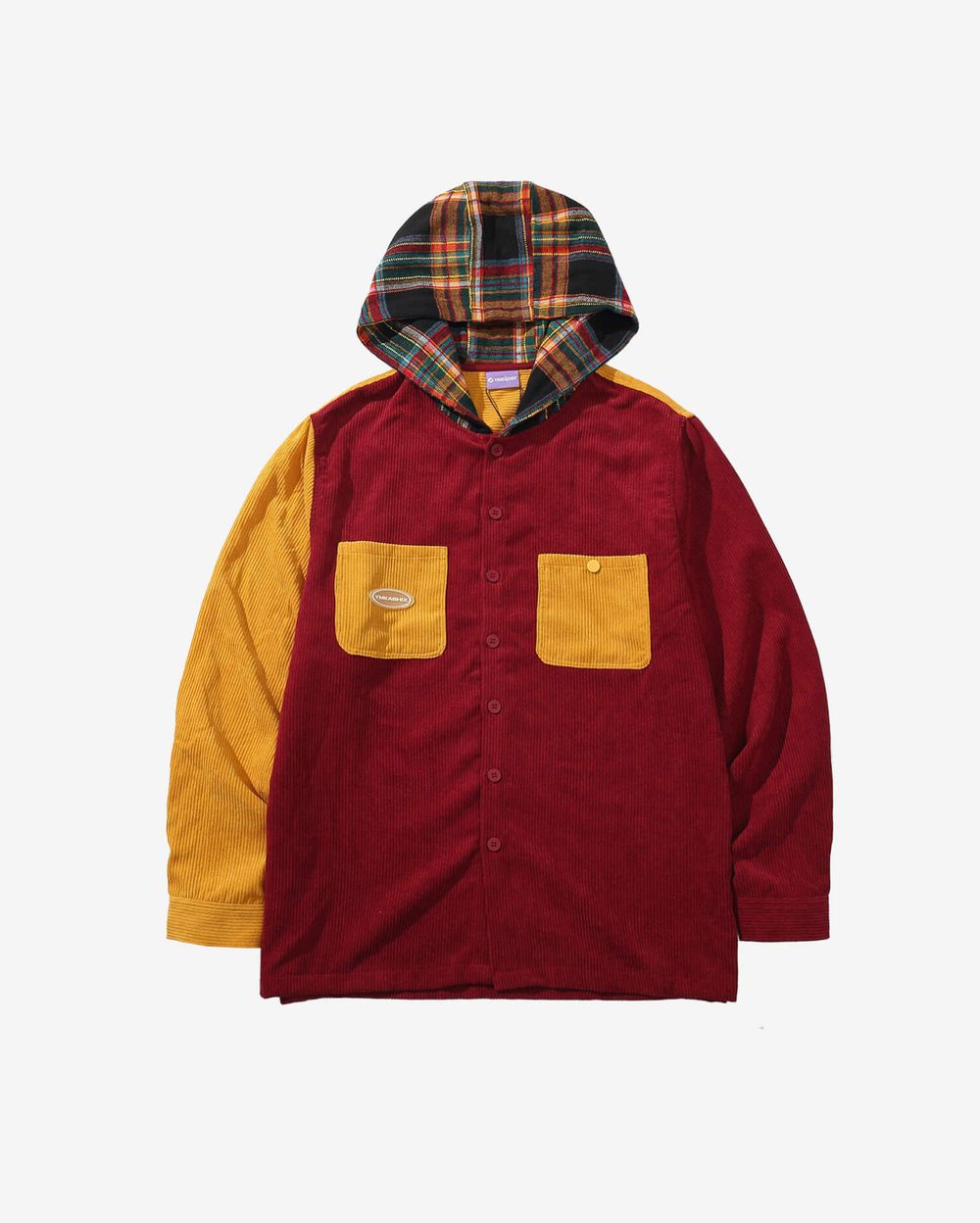Рубашка YMKASHIX Velvet Button Det Бордовый-Горчичная