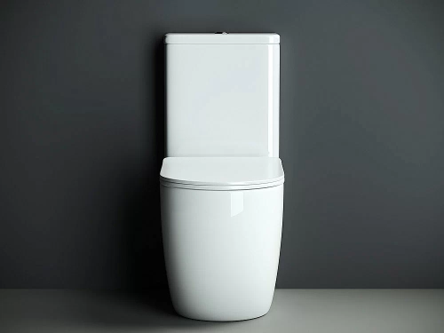 Унитаз напольный Ceramica Nova MIA CN1801 безободковый, с бачком, с крышкой микролифт