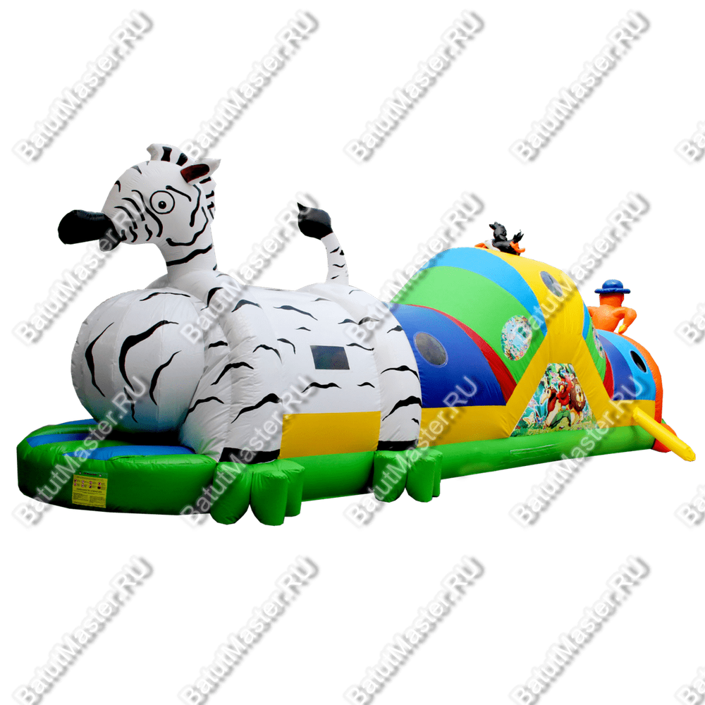 Коммерческий надувной батут "Тоннель зебра"