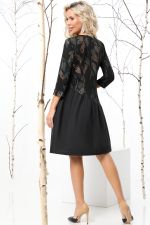 Платье черного цвета с асимметричным воланом DStrend (Акция)