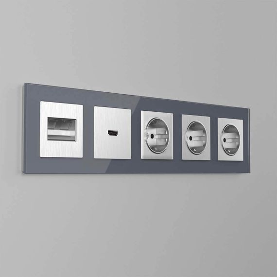 Накладка для двойной розетки Werkel Еthernet RJ-45 серебряный рифленый W1191109 4690389159947