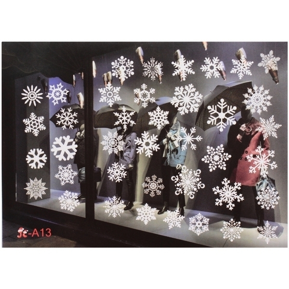 Наклейка на стекло «Снежинки» 50*35 см (диаметр рулона 4 см)