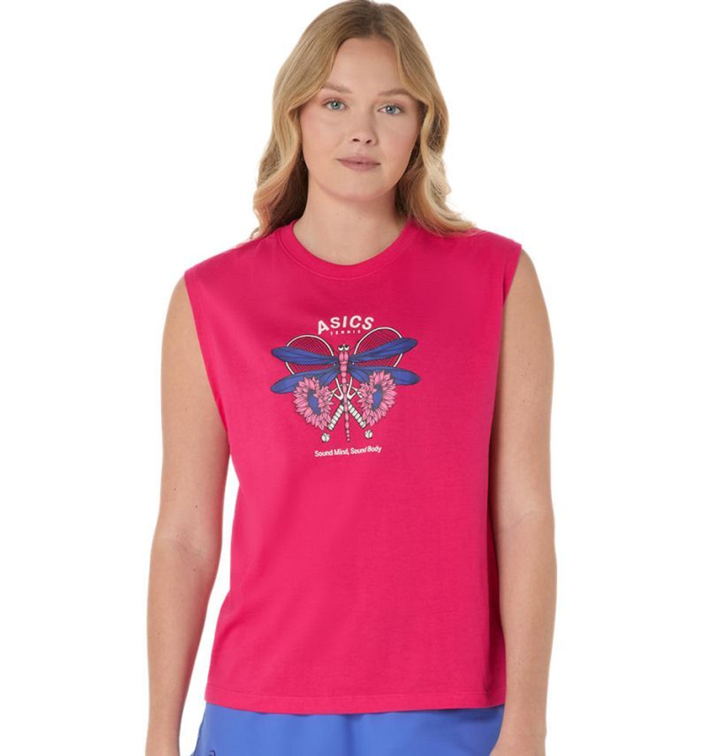 Женский топ теннисный Asics Game Seasonal Graphic - bright rose