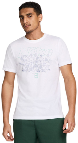 Мужская теннисная футболка Nike Court Dri-Fit Printed T-Shirt - белый