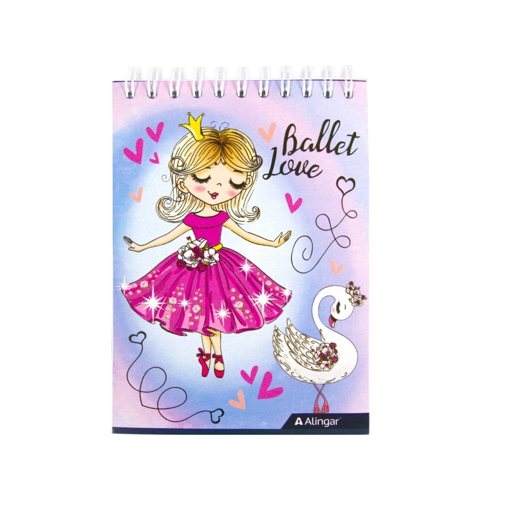 Блокнот А6, гребень, Alingar, мелованный картон, 60 л., клетка, "Волна New", ассорти