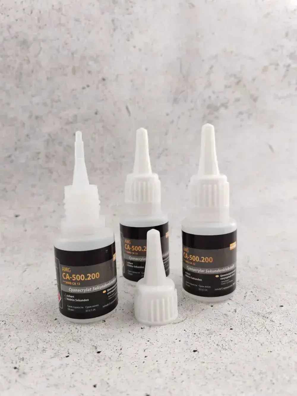 Клей секундный AMG CA-500.200 / 20 мл, 3 шт