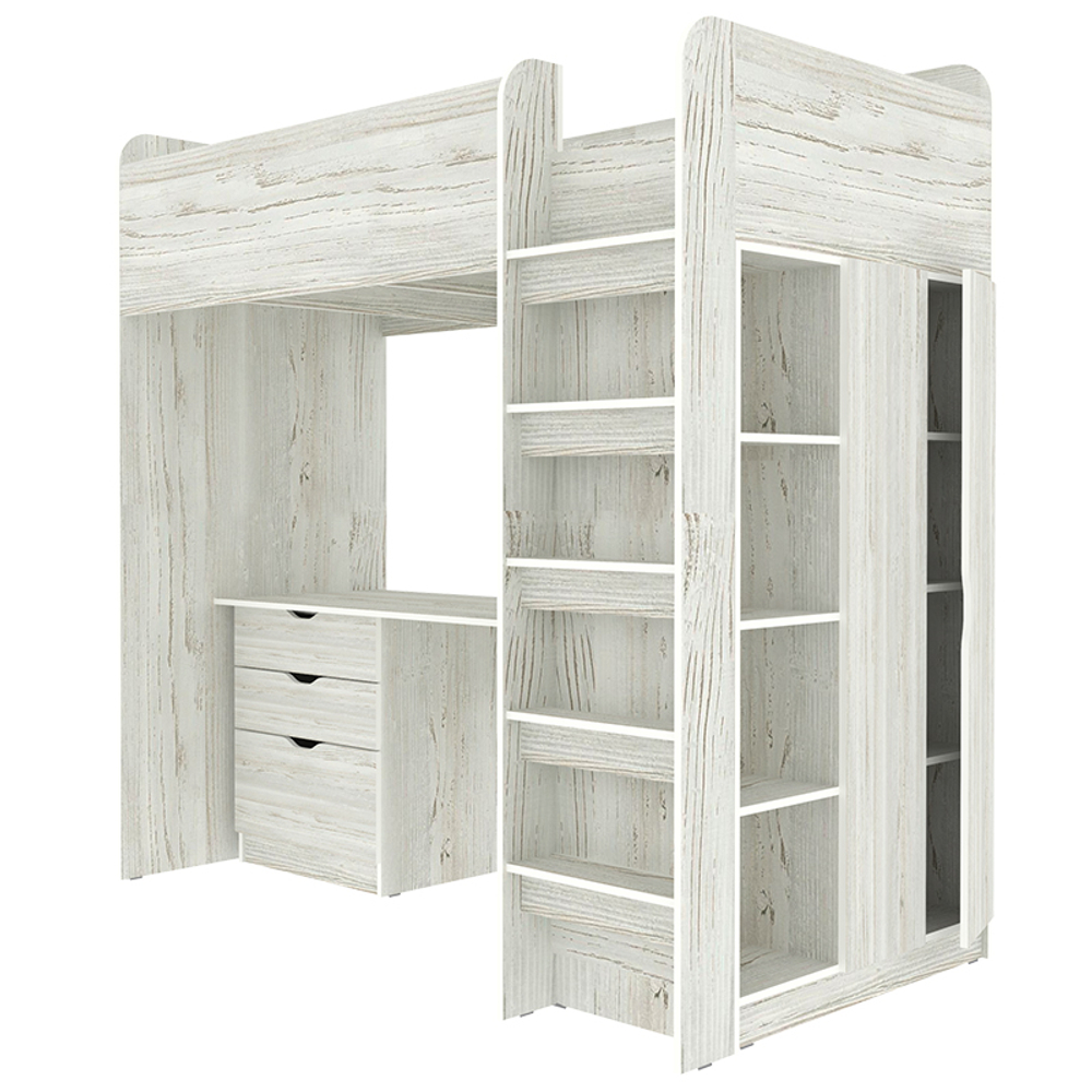 Кровать-чердак КарИВи Polini Simple с письменным столом и Шкаф КарИВиом Винтерберг Винтерберг