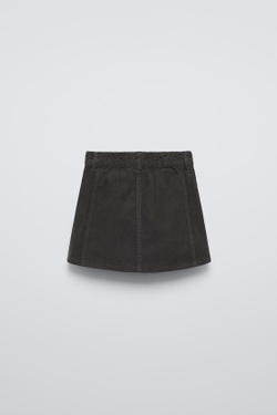 ZARA ЮБКА ИЗ ВЕЛЬВЕТА, АНТРАЦИТОВО-СЕРЫЙ