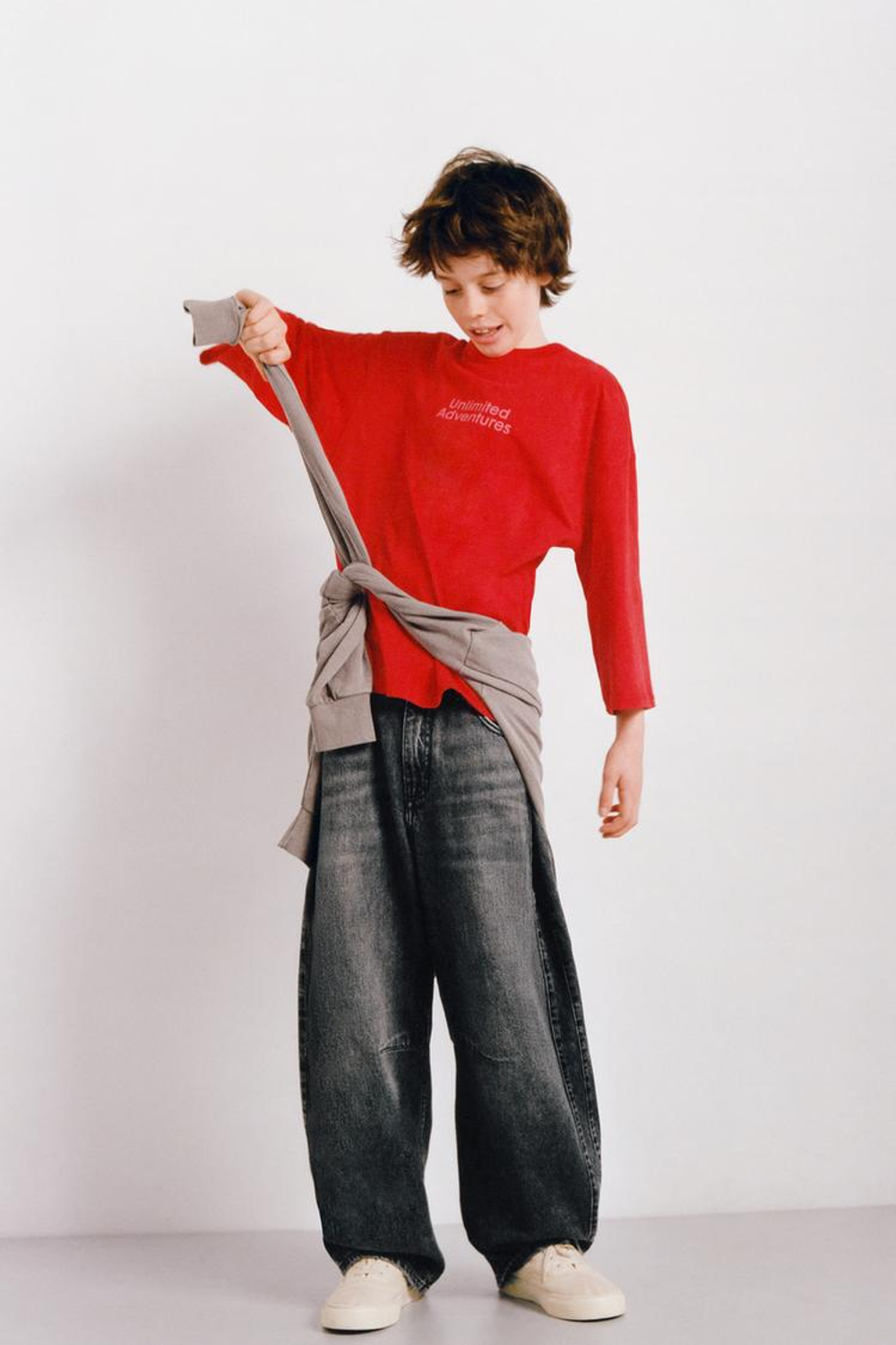 ZARA ФУТБОЛКА С НАДПИСЬЮ, КРАСНЫЙ