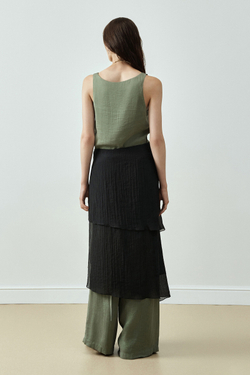 Юбка из жатого тенселя на завязках Ripple / Волна