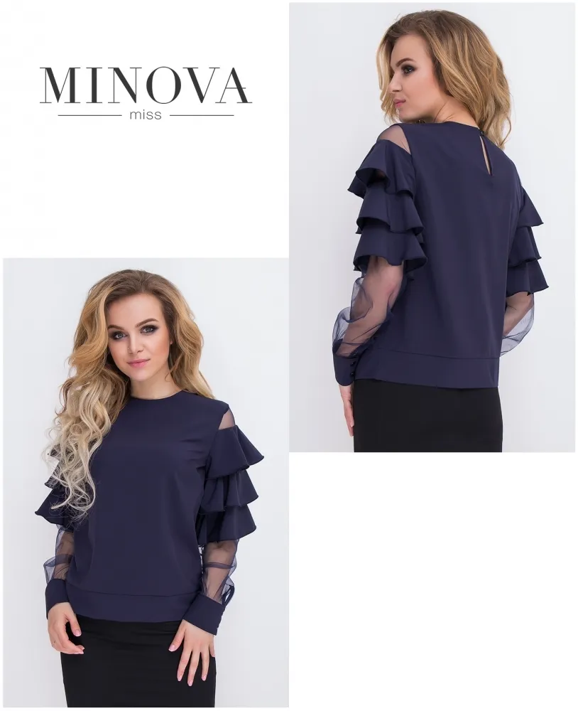 Блуза 8578-темно-синий Minova