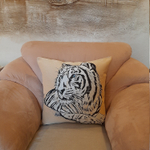 Наволочка гобеленовая декоративная для интерьерной подушки Тигр графика 47х47