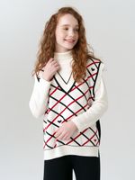 Жилетка в школу для девочки AT1011 черный-молочный