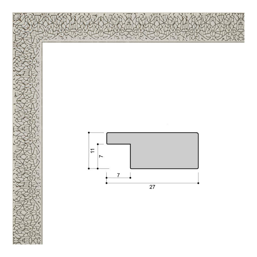 Фоторамка 15х21 см, серебро, фактура трещины, арт. 1521.677186