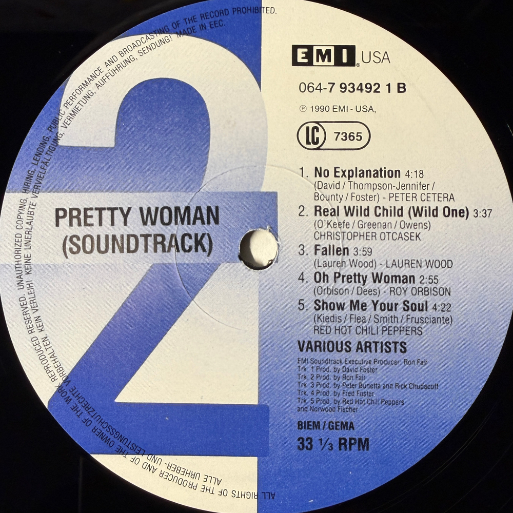 Саундтрек к фильму Красотка (Европа 1990г.)