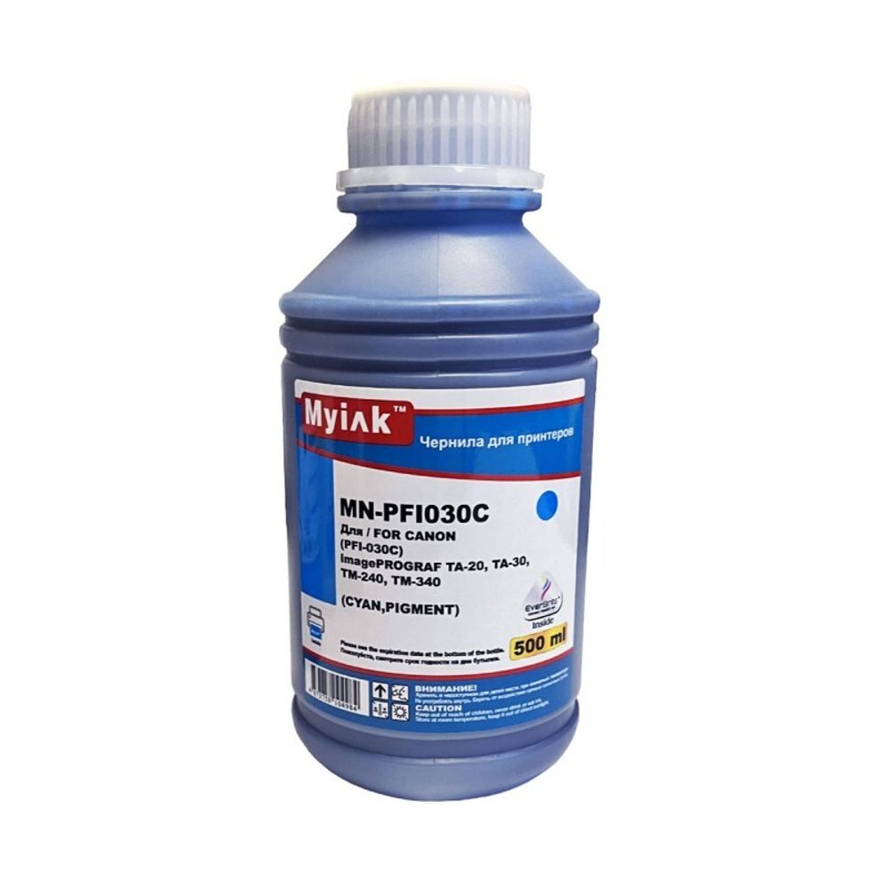 Чернила MyInk для CANON imagePROGRAF TM-240/ТМ-340/TM-350/TM-355 (500мл, cyan, Pigment)
