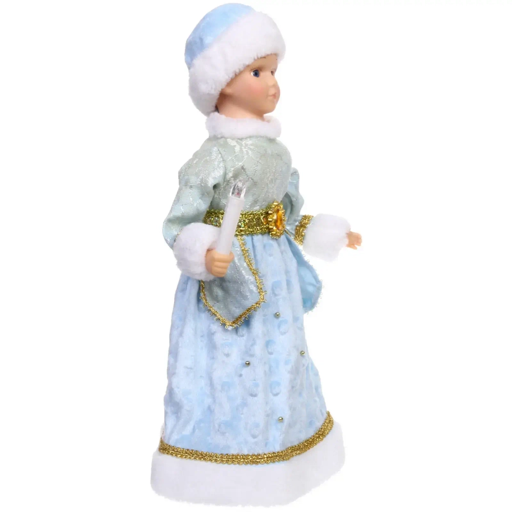 Снегурочка «Зимняя тайна» 40 см в голубой шубке